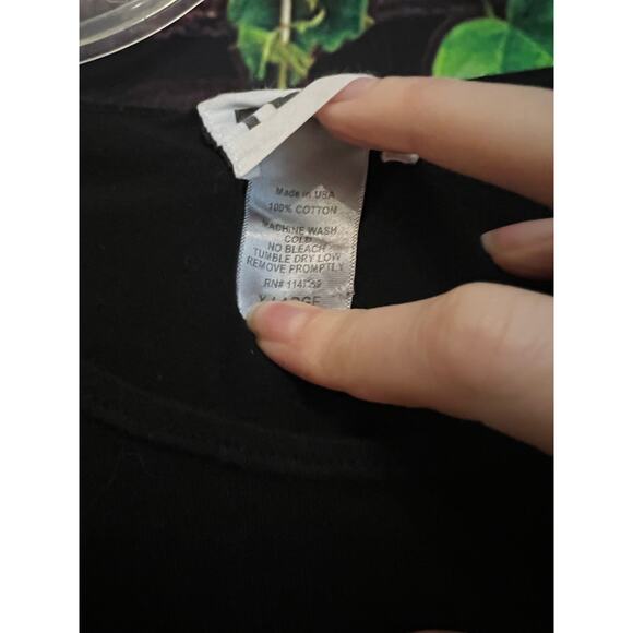 Flax Classic Short Sleeve T-Shirt Black 100% Cotton Lounge Crewneck Women's XL - Picture 4 of 6